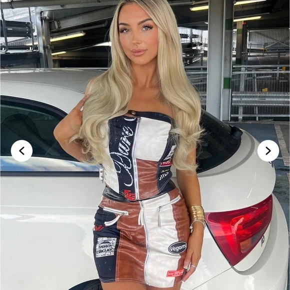 NWT Fashion Nova Over The Top Faux Leather Skirt Set - Picture 2 of 7